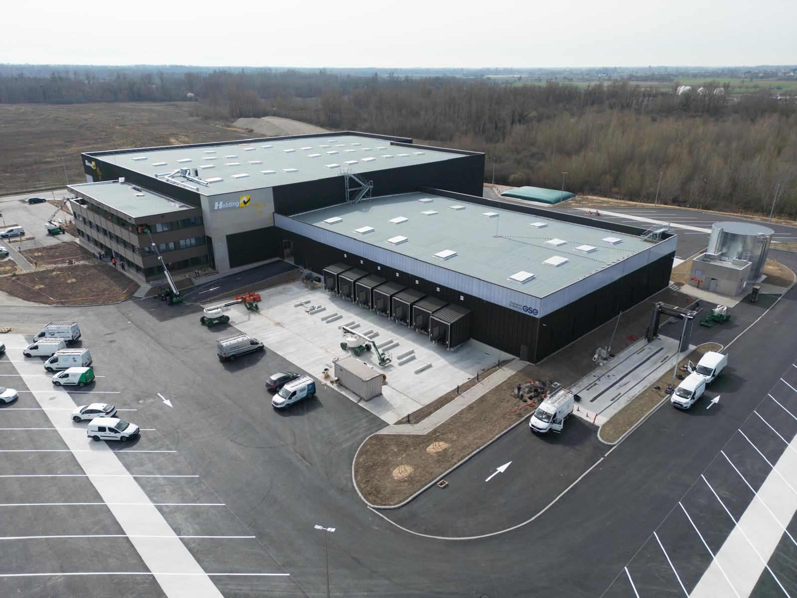 Vue aérienne du site Transports Hebting à Drusenheim